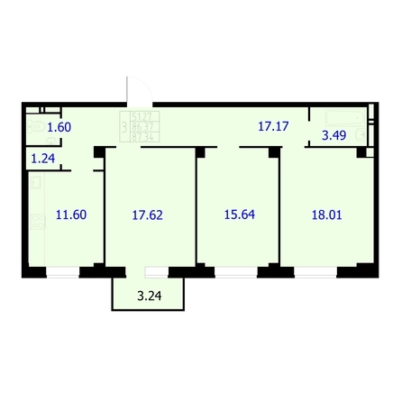 
  Продается 3-комн. квартира, 87.34 м², ЖК Новые Солонцы, дом 9
. Фото 1.