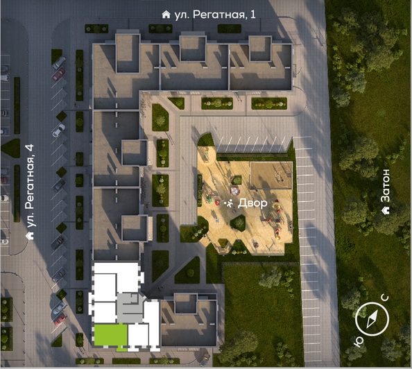 
  Продается 2-комн. квартира, 65.2 м², ЖК Южный берег, дом 24
. Фото 1.