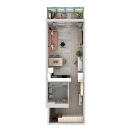 
  Продается студия 42.87 м², в ЖК Аллея Парк, 1 этап. Фото 2.