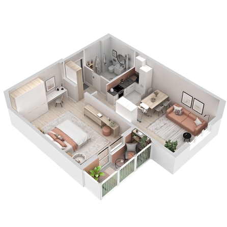 
  Продается 2-комн. квартира 61.54 м², в ЖК Аллея Парк, 1 этап. Фото 5.