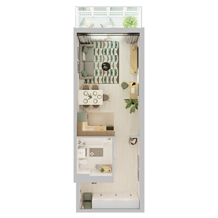 
  Продается студия 43.03 м², в ЖК Аллея Парк, 3 этап. Фото 1.