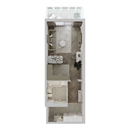 
  Продается студия 43.03 м², в ЖК Аллея Парк, 2 этап. Фото 2.