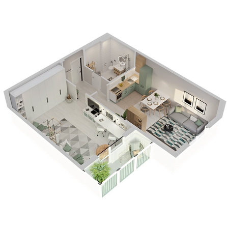 
  Продается 2-комн. квартира 61.82 м², в ЖК Аллея Парк, 3 этап. Фото 6.