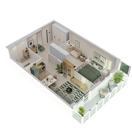 
  Продается 2-комн. квартира 60.8 м², в ЖК Аллея Парк, 3 этап. Фото 6.