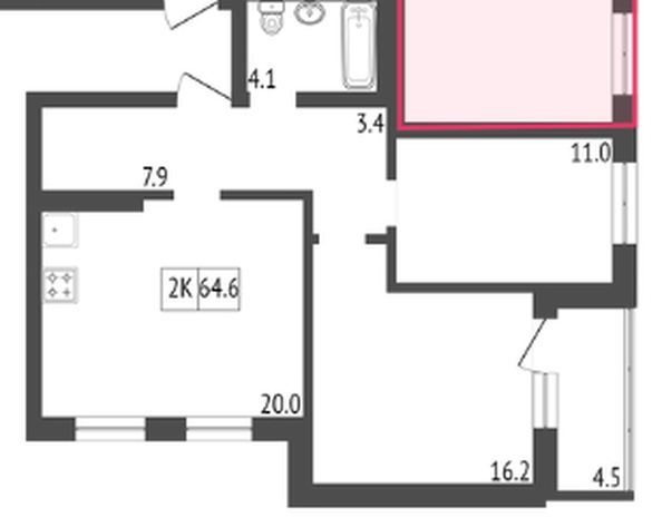 
  Продается 3-комн. квартира 62.6 м², в ЖК Кедр, дом 2. Фото 1.