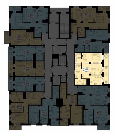 
  Продается 2-комн. квартира 64.73 м², в ЖК На Дудинской, дом 5. Фото 1.