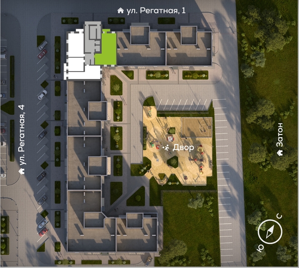 
  Продается 3-комн. квартира 93.1 м², в ЖК Южный берег, дом 24. Фото 1.