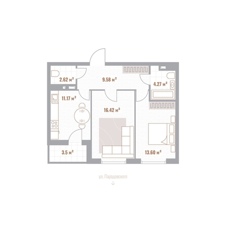 
  Продается 2-комн. квартира 59.46 м², в ЖК Николаевские кварталы. Фото 1.
