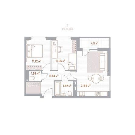 
  Продается 2-комн. квартира 64.21 м², в ЖК Николаевские кварталы. Фото 1.
