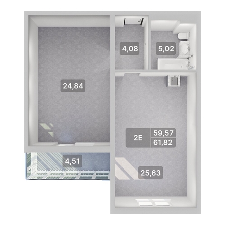 
  Продается 2-комн. квартира 61.82 м², в ЖК Аллея Парк, 2 этап. Фото 4.