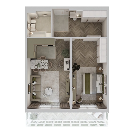 
  Продается 2-комн. квартира 66.86 м², в ЖК Аллея Парк, 2 этап. Фото 1.