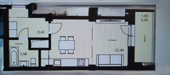 
  Продается студия 33.85 м². Фото 1.