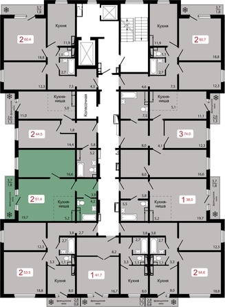 
  Продается 2-комн. квартира 51.4 м², в ЖК КБС. Классика, дом 1. Фото 1.