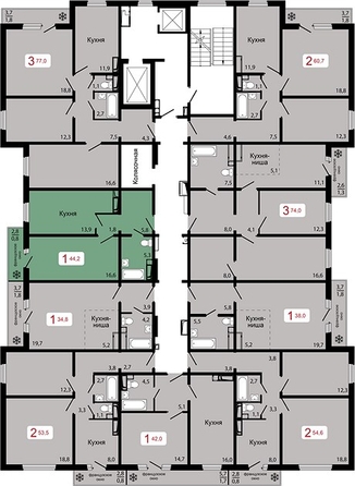 
  Продается 1-комн. квартира 44.2 м², в ЖК КБС. Классика, дом 2. Фото 1.