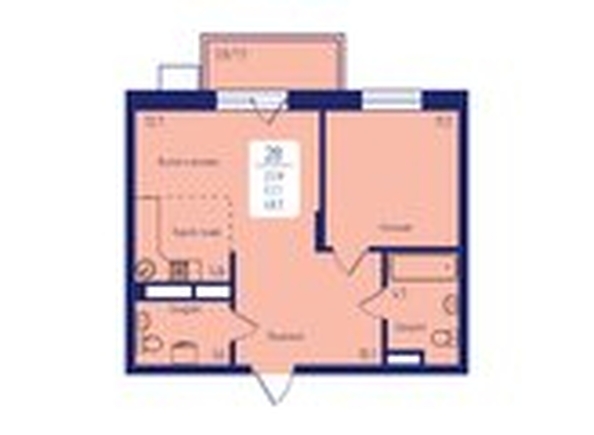 
  Продается 2-комн. квартира 48.2 м², в ЖК Универс, 2 квартал. Фото 6.