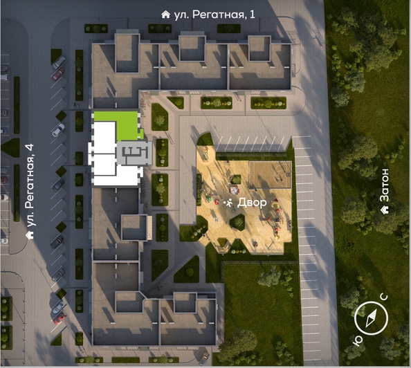 
  Продается 3-комн. квартира 77.3 м², в ЖК Южный берег, дом 24. Фото 1.