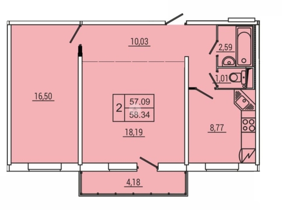 
  Продается 2-комн. квартира 57.4 м², в ЖК Снегири, дом 7. Фото 11.