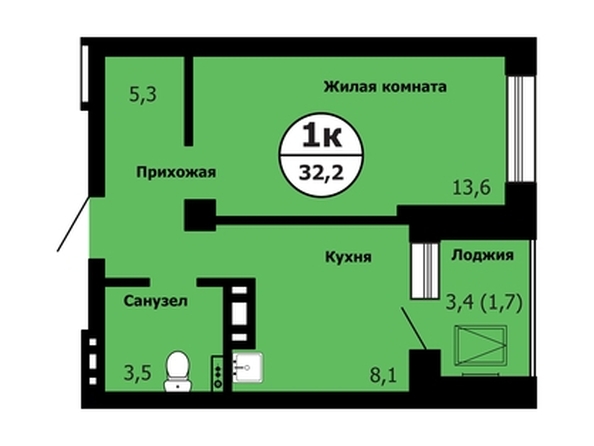 
  Продается 1-комн. квартира 32.4 м², в ЖК Серебряный, дом 1 корпус 3. Фото 1.