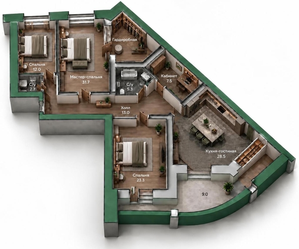 
  Продам 3-комн. квартира 136 м², в ЖК Новелла. Фото 1.