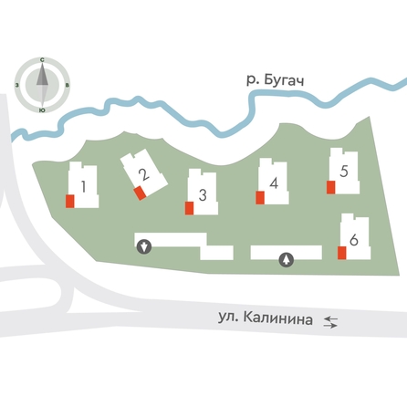 
  Продается 3-комн. квартира 55.3 м², в ЖК Калина Долина, дом 1. Фото 2.