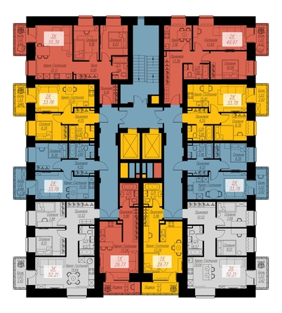 
  Продается 2-комн. квартира 33.78 м², в ЖК Биография, дом 2, корп 2. Фото 1.