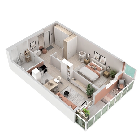 
  Продается 2-комн. квартира 61.1 м², в ЖК Аллея Парк, 1 этап. Фото 3.