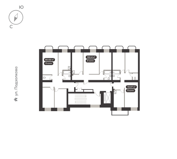 
  Продается 3-комн. квартира 72.07 м², в ЖК ДАО, дом 2. Фото 4.