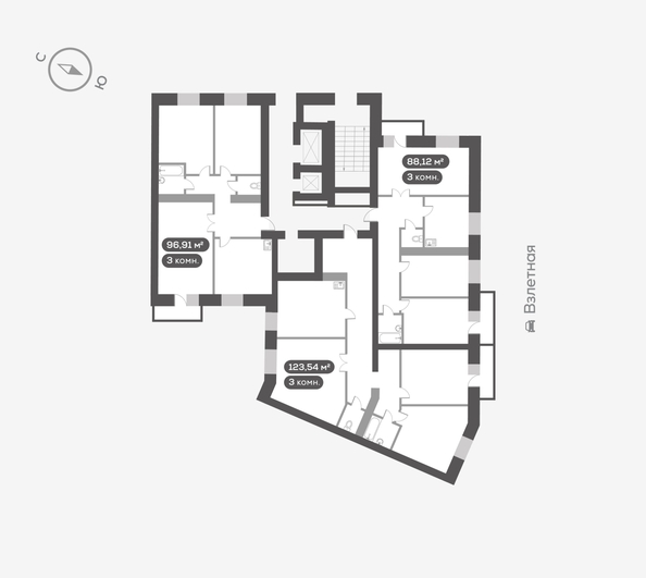 
  Продается 3-комн. квартира 127 м², в ЖК Вверх, дом 1. Фото 5.