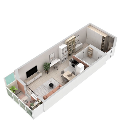 
  Продается студия 42.87 м², в ЖК Аллея Парк, 1 этап. Фото 3.