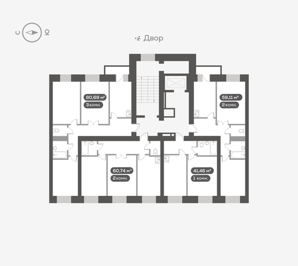 
  Продается 1-комн. квартира 41.46 м², в ЖК Вверх, дом 1. Фото 5.