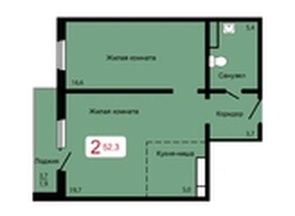 
  Продается 1-комн. квартира 52.3 м², в ЖК Мичурино, дом 2 стр 7. Фото 1.