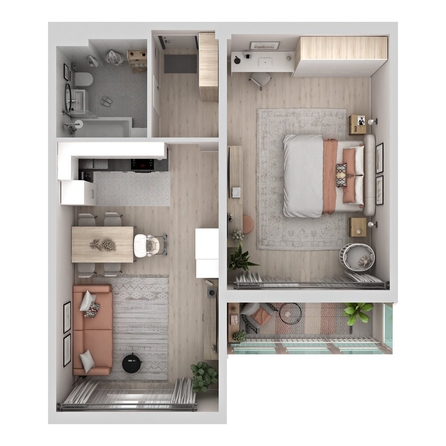 
  Продается 2-комн. квартира 61.73 м², в ЖК Аллея Парк, 1 этап. Фото 1.