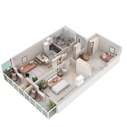 
  Продается 3-комн. квартира 81.09 м², в ЖК Аллея Парк, 1 этап. Фото 6.