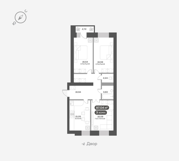 
  Продается 3-комн. квартира 87.3 м², в ЖК ОКТА, дом 2. Фото 6.