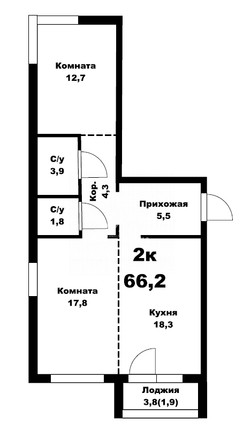 
   Продам 3-комнатную, 66.2 м², Нагорная 6-я ул, 15

. Фото 3.