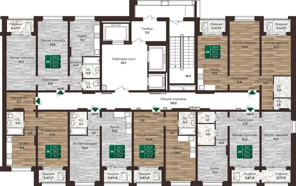 
   Продам 2-комнатную, 65.6 м², Шервуд, (Нагорная 6-я, 15в корп 1)

. Фото 1.