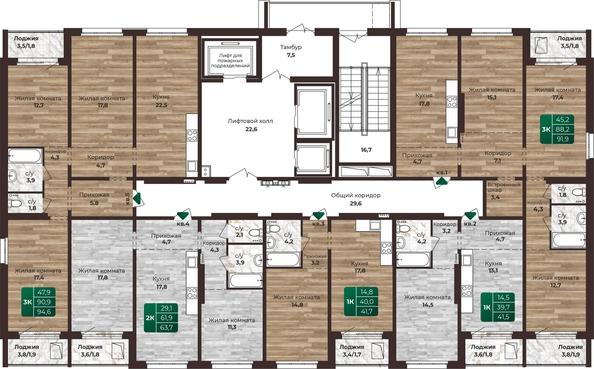 
   Продам 1-комнатную, 41.5 м², Шервуд, (Нагорная 6-я, 15в корп 2)

. Фото 1.