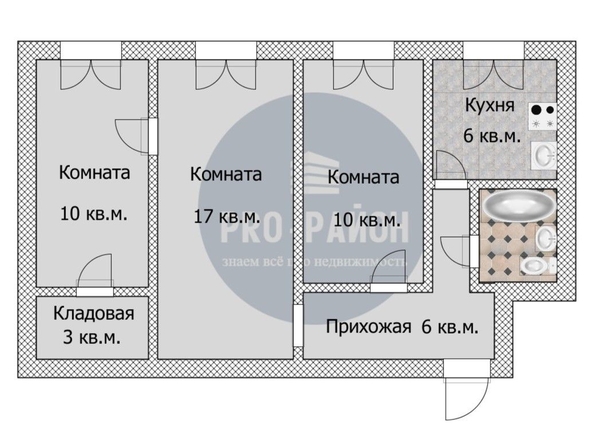 
   Продам 3-комнатную, 54.8 м², Восточная ул, 125

. Фото 9.