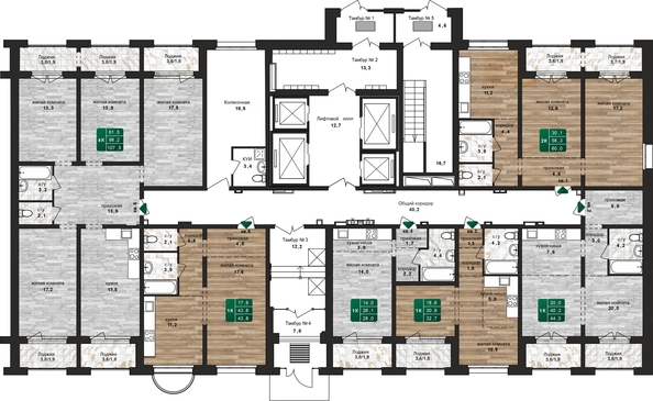 
   Продам 2-комнатную, 60 м², Шервуд, (Нагорная 6-я, 15в корп 4)

. Фото 1.