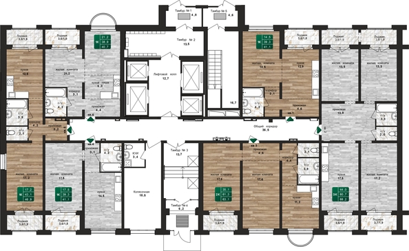 
   Продам 2-комнатную, 63.1 м², Шервуд, (Нагорная 6-я, 15в корп 4)

. Фото 1.