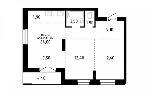 
   Продам 3-комнатную, 64 м², Smart (Смарт)

. Фото 12.