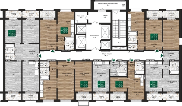 
   Продам 2-комнатную, 63.1 м², Шервуд, (Нагорная 6-я, 15в корп 4)

. Фото 1.