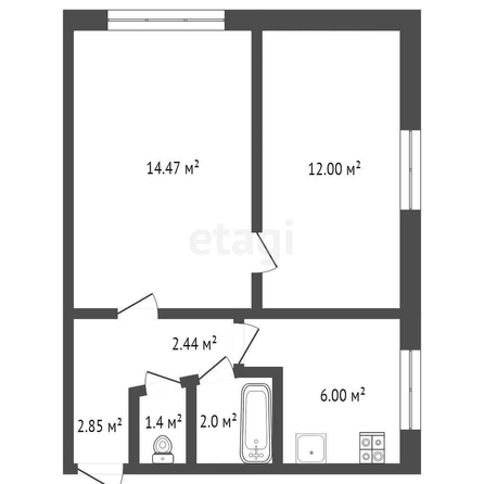 
   Продам 2-комнатную, 40.3 м², Новоугольная ул, 24

. Фото 1.