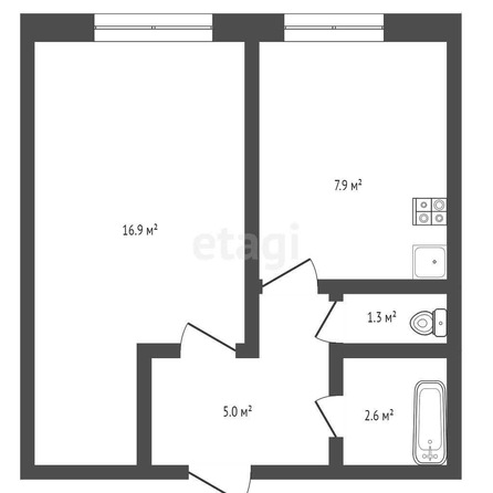 
   Продам 1-комнатную, 33.7 м², Советской Армии ул, 48В

. Фото 1.