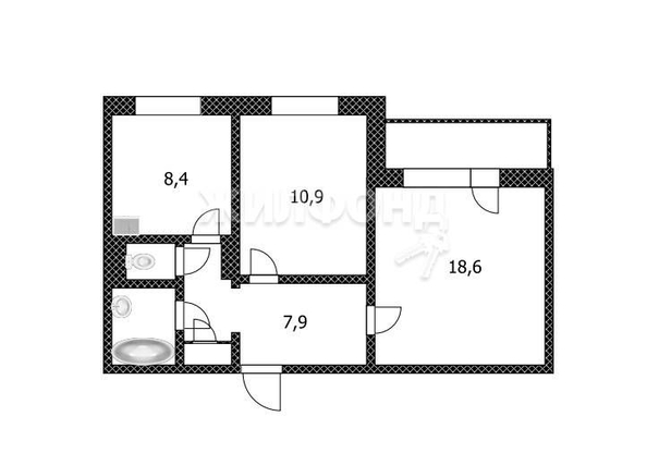 
   Продам 2-комнатную, 49.8 м², Попова ул, 99

. Фото 6.