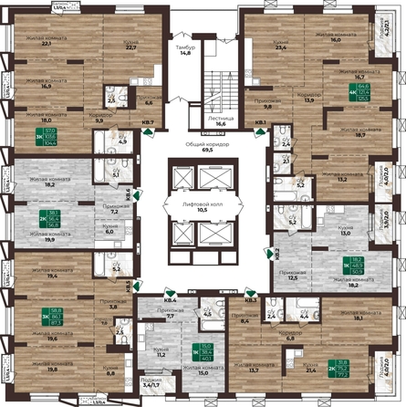 
   Продам 4-комнатную, 125.5 м², Шервуд, (Нагорная 6-я, 15г/12)

. Фото 1.