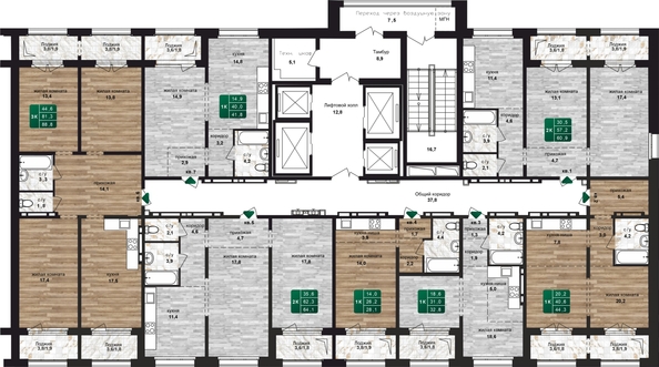 
  Продается 1-комн. квартира, 44.3 м², ЖК Шервуд, (Нагорная 6-я, 15в корп 4)
. Фото 1.