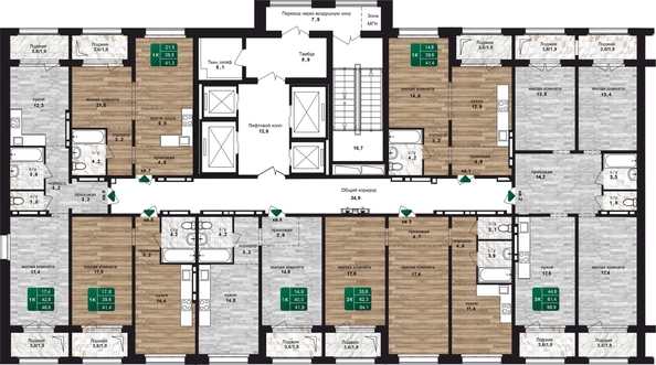 
  Продается 2-комн. квартира, 64.1 м², ЖК Шервуд, (Нагорная 6-я, 15в корп 4)
. Фото 1.