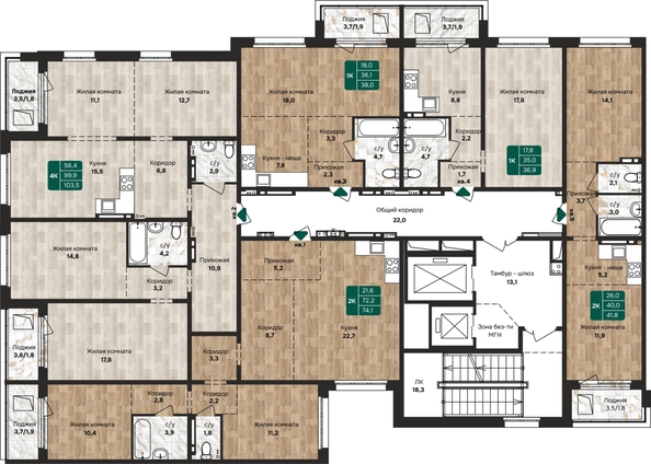 
  Продается 1-комн. квартира, 36.9 м², ЖК Камчатка, корпус 1
. Фото 1.