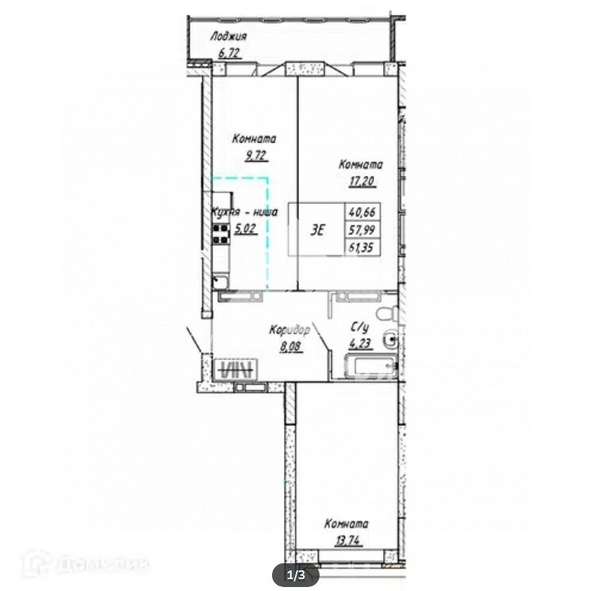 
  Продается 3-комн. квартира, 61.4 м², Шевченко/Ленина ул, д. 135
. Фото 1.